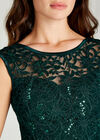 Sequin Lace Party Dress, Green, large