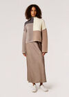 Satin Bias Midi Skirt, Grey, large