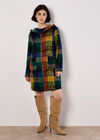 Colourful Check Hooded Coatigan, Orange, large