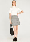 Tweed A-Line Skirt, Blue, large