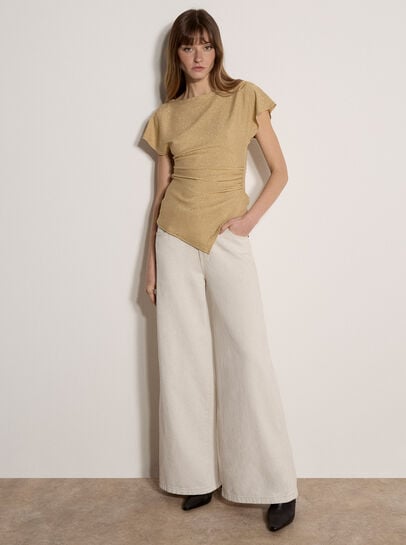 Sparkle Side Ruched Jersey Top