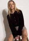 Chunky Knit Cardigan, Black, large