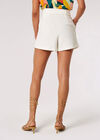 Textured Paperbag Shorts, Cream, large
