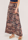 Patchwork Belted Skirt, Navy, large