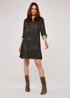 Animal Shirt Dress, Green, large