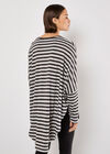 Asymmetric Stripe Jersey Top, Grey, large