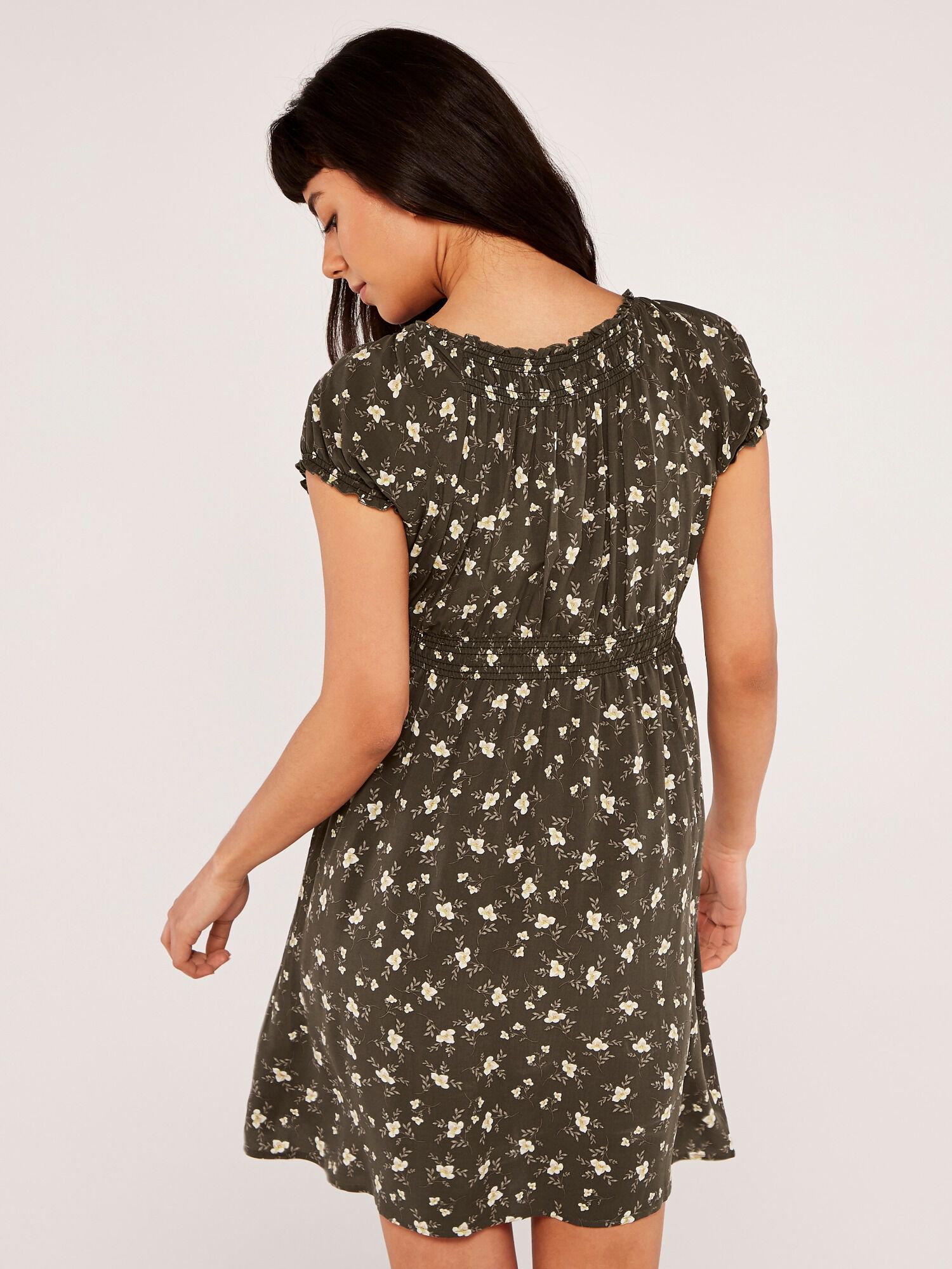 Milkmaid top denim dress