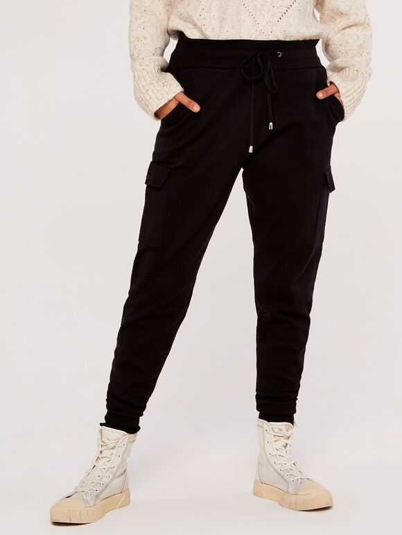Knitted Cargo Jogger, Black, large
