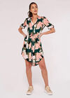 Paint Squares Drawstring Mini Dress, Green, large