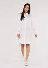 Tencel Oversized Shirt Dress, White, large