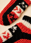 Hand Knit Fair Isle Wool Socks, Assorted, large