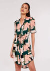 Paint Squares Drawstring Mini Dress, Green, large