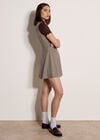 Heritage Check Fit And Flare Mini Dress, Brown, large
