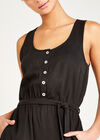Sleeveless Button Down Jumpsuit, Black, large