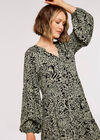 Animal Oversized Tier Dress, Khaki, large