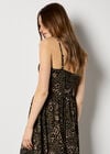 Cheetah Print Corset Cami Maxi Dress, Khaki, large