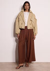 Cropped Trench Coat, Stone, large