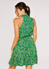 Ditsy Halter Mini Dress, Green, large
