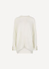 Chevron Knit Batwing Jumper, Cream, large