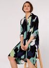 Brushstroke Print Mini Shirt Dress, Blue, large