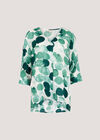 Paint Circles Print Top, Green, large