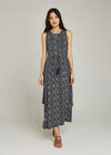 Navy Mosaic Tile Hanky Hem Maxi, Navy, large