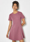 Panel Knitted A-Line Mini Dress, Pink, large