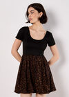 Leopard Print Jersey Mini Dress, Brown, large