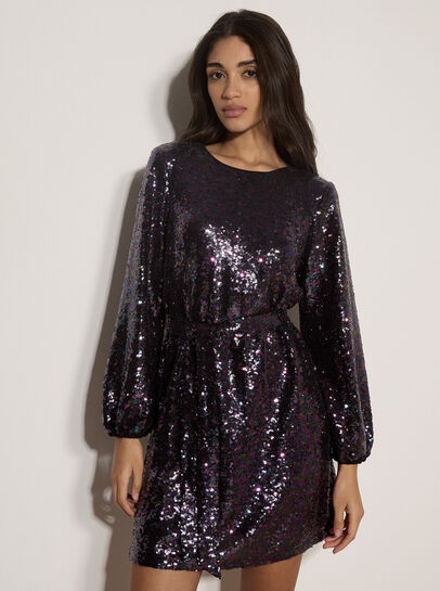 Sequin Embellished Mini Dress