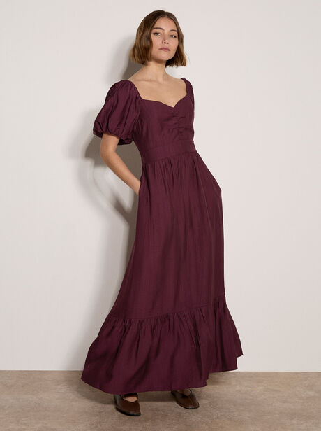 Smocked Shimmer Maxi Dress