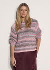 Ombre Stripe Chunky Knit Jumper, Pink, large
