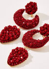 Oxblood Moon Earrings, Red, large