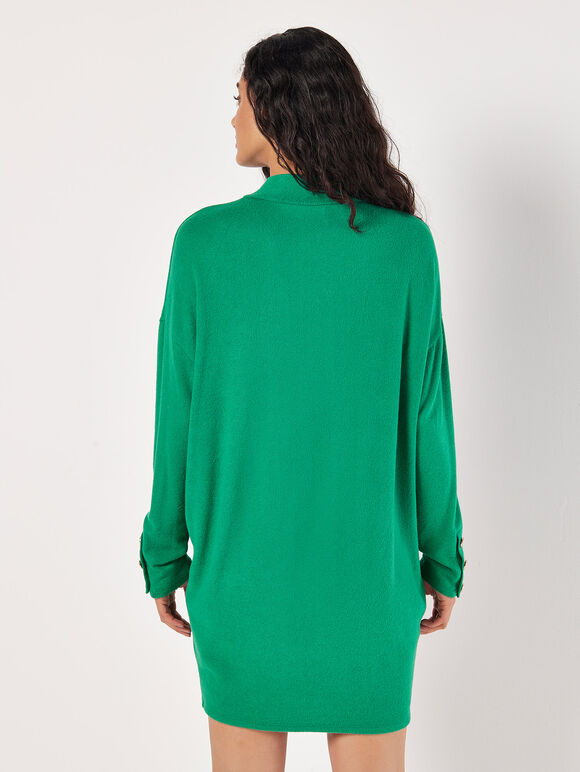 Soft Touch Cocoon Mini Dress, Green, large