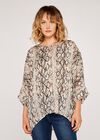 Snake Batwing Top, Stone, large