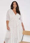 Curve Lace Wrap Midi Dress, Cream, large