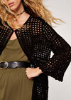 Square Crochet Cardigan, Black, large