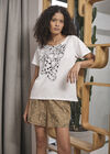 Walking Leopard Lounge Tee, White, large