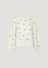 Embroidered Lemon Jumper, Cream, large