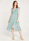 Floral Ruffle Midi Dress, Mint, large
