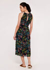 Palm Rope Neck Dress, Navy, large