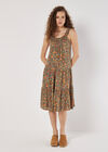 Paisley Floral Swing Mini Dress, Khaki, large