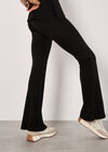 Jersey Flare Trousers, Black, large