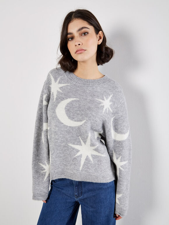 Constellation Soft Knit Jumper, Grey, large