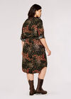 Curve Brushstroke Mini Dress, Khaki, large