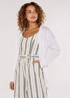 Textured Slub Cardigan, Cream, large