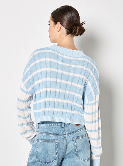 Contrast Stripe Cropped Jumper