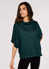 Dot Batwing Top, Green, large