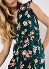 Painterly Floral Midi Dress, Green, large