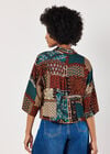 Patchwork Paisley Boxy Shirt, Rust, large