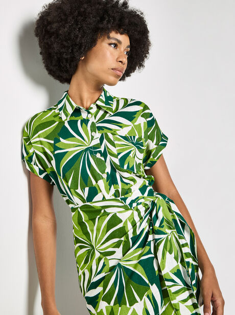 Tropical Leaf Print Shirt